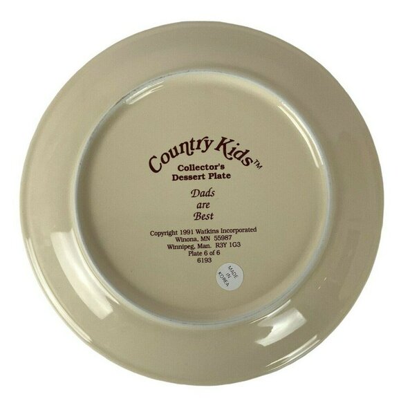 Watkins Country Kids Collector Dessert Plates Vintage 1990s Set Of 4 Decorative - Picture 7 of 9